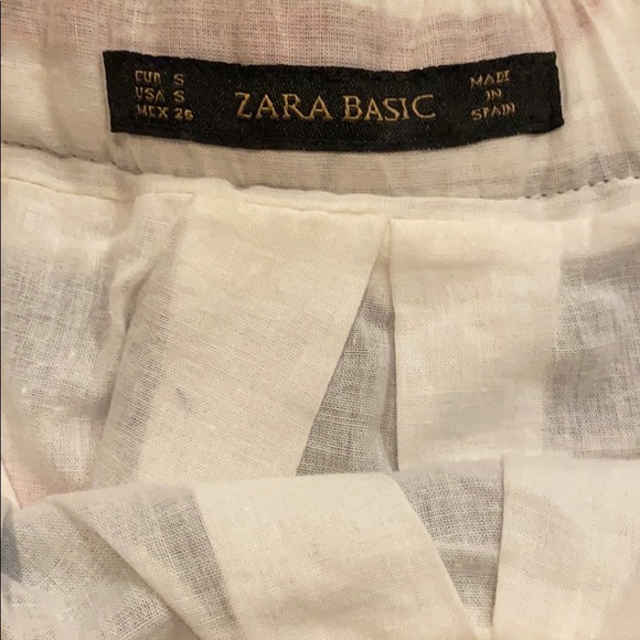 Zara Pleated black red white & grey striped skirt - Picture 2 of 3